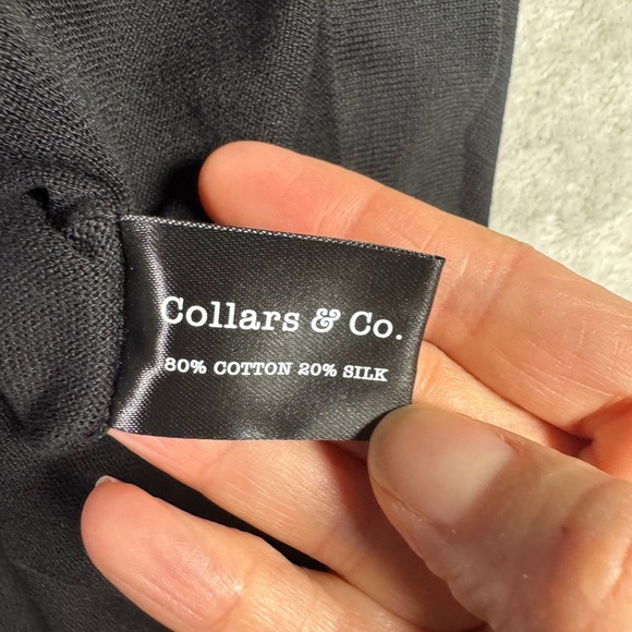 NWT Collars & Co Mens Lucca Luxury Touch Cotton Silk Blend T-Shirt 3XL Black - Picture 5 of 8